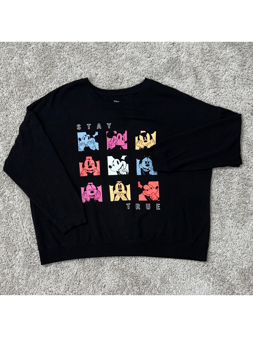 Disney Mickey Mouse Stay True Graphic Sweatshirt XXL Black
